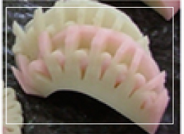 ハトヤかまぼこの飾り切り「曙(あけぼの)」の写真